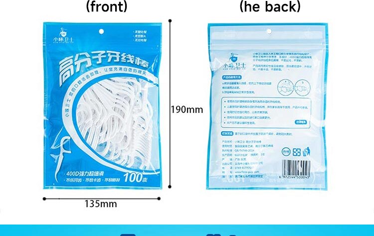 Novo Dental Floss Limpeza Higiene Oral Dental (100 Peças)