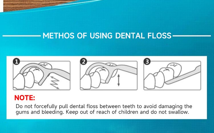 Novo Dental Floss Limpeza Higiene Oral Dental (100 Peças)