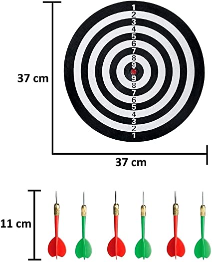 Jogo De Dardos Dupla Face Grande 6 Dardos Alvo Duplo