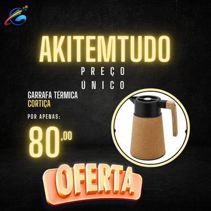 Garrafa Térmica Cortiça Livon De Café - 1 Litro Elegante - Melhor preço